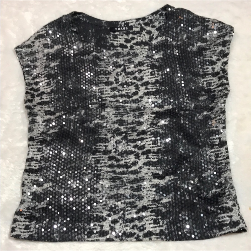 🛍 3/$15 CHAUS Sequined snakeskin top